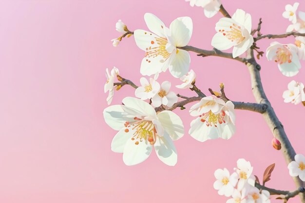 Pink Plum Peach Blossom Cherry Blossom Background Wallpaper Illustration Petals Creative