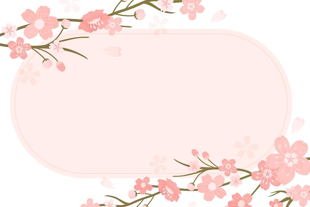 ピンクのパプア・NGの花の境界 日本の桜の花