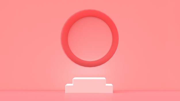 핑크 연단 3d 렌더링 그림 제품 디스플레이 빈 공간 스탠드 원 배경