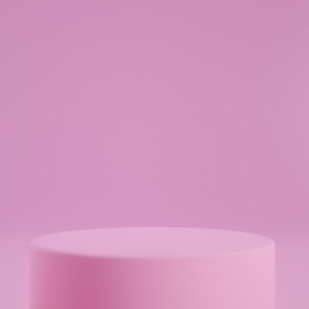 분홍색 연단 3d 렌더링 추상 배경 디자인 제품 표시