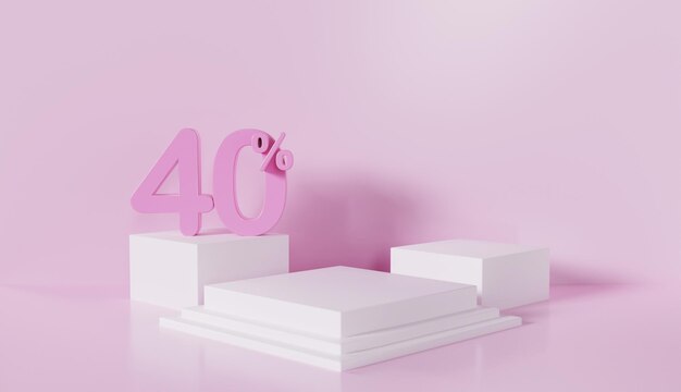 Розовый подиум с минимальной скидкой 40 с пастельным фоном