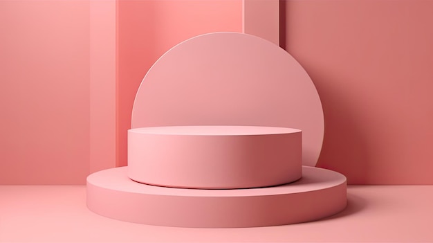 A pink podium