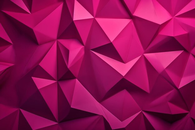 Photo pink polygonal surface with triangular pyramids