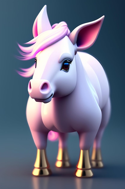 A pink pony with a pink nose and a pink nose