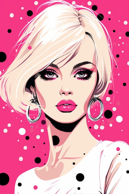 Pink Pop Art Doll