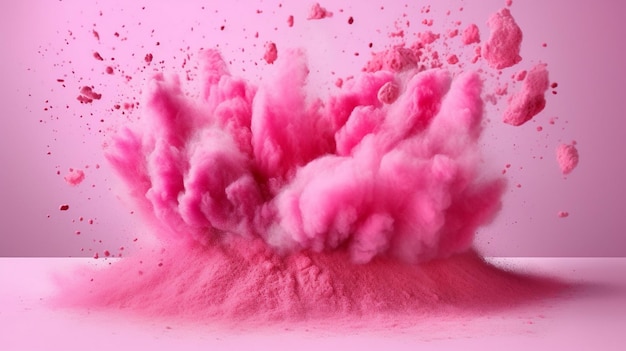 Photo pink powder explosion abstract