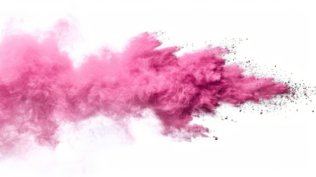 Pink powder explosion on white background Halloween background