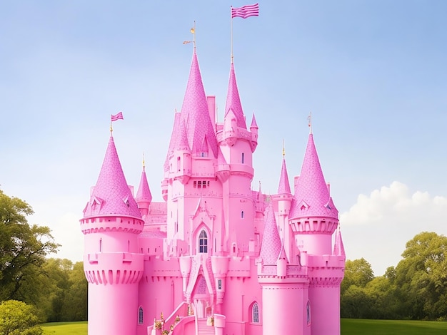 Photo pink princess castle