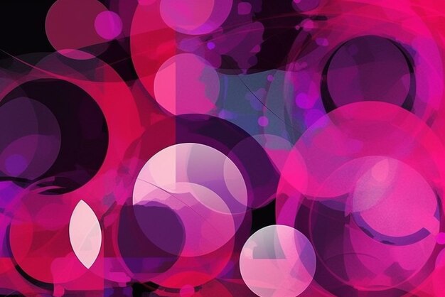 Розовый и фиолетовый фон с кругами и слово пузырь.