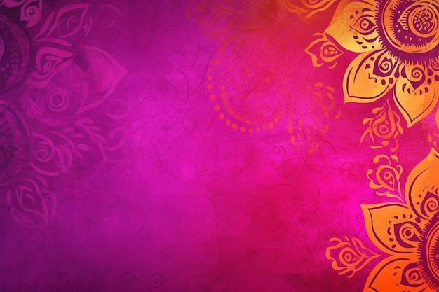 Photo pink and purple background with a floral design.