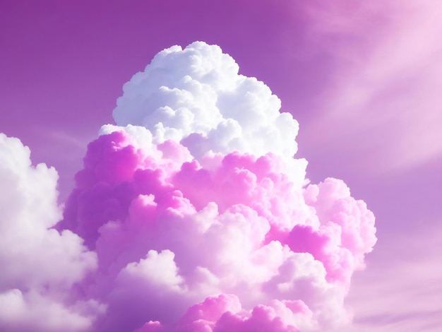 Pink and purple background with a white cloud ai generated