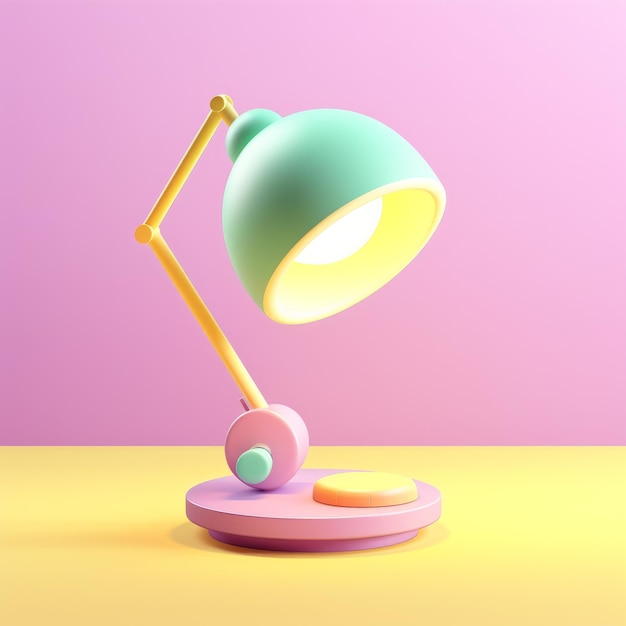 A pink and purple desk lamp