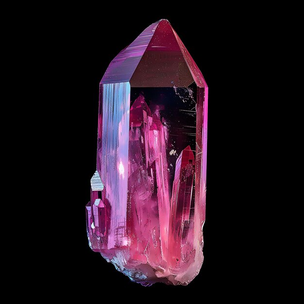 Photo a pink and purple diamond is on a black background