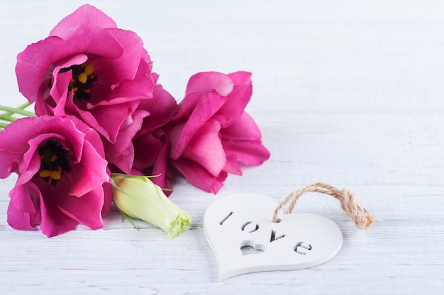 Pink purple eustoma flowers