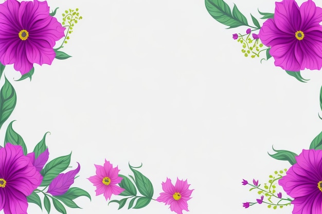 Pink Purple Flower Copyspace with white background