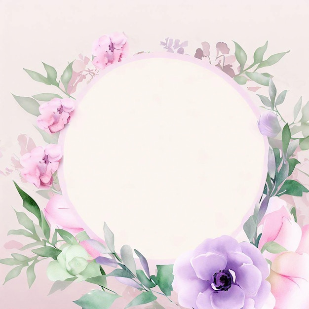 Pink and Purple Flowers Frame
