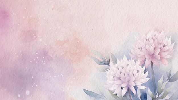 Pink and purple flowers on a pastel background