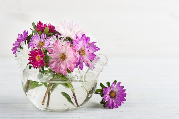 Pink purple garden flowers 