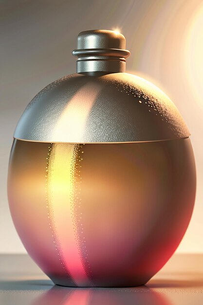ガラス瓶の中のピンクパープルの液体は光に透かすと透き通って美しいです