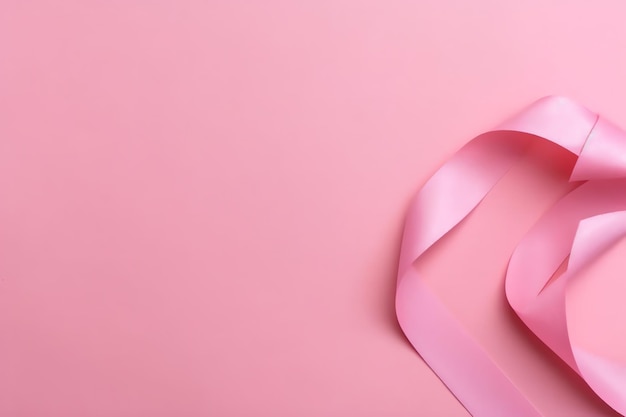 乳がんやてんかんの啓発シンボルとコピー スペースとしてピンクまたは紫のリボン 世界がんデー