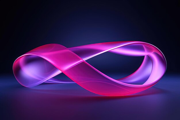 a pink and purple ribbon in an oval shape in the style of matte background