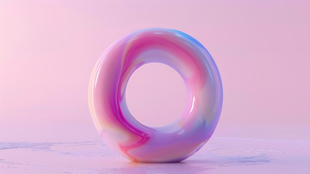 a pink and purple swirly object is sitting on a table3D rendering letter O 3d style decorated capi