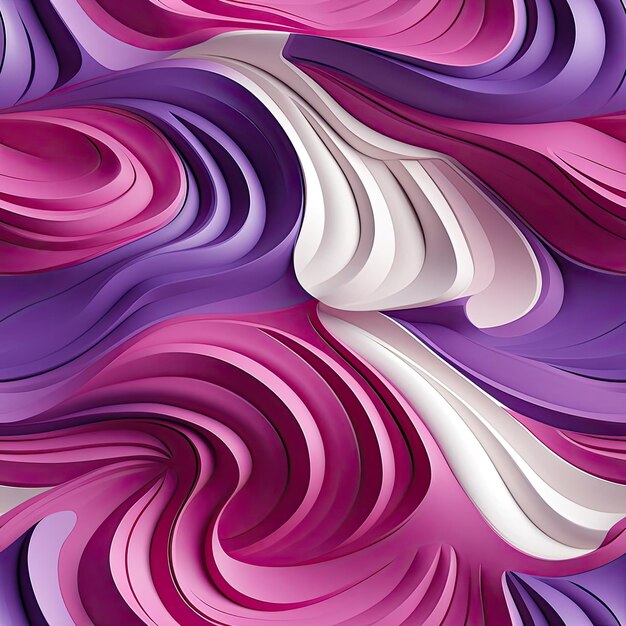 Pink and purple wavy background with fluid brushstrokes and vibrant illustrations tiled