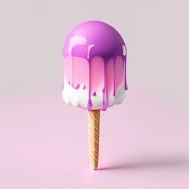 Pink and purple wooden ice cream design