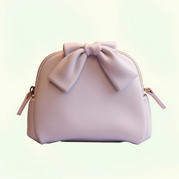 Photo a pink purse with a bow on it is shown.