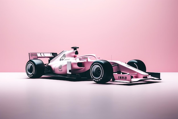 Photo a pink race car with the number 01 on the side.