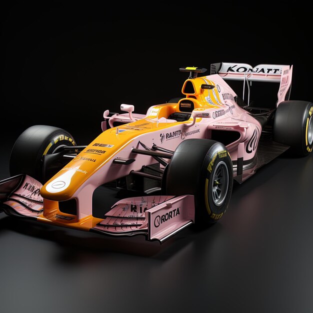 a pink race car with the word  polo  on it