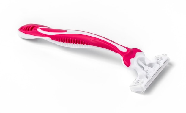 Pink razor isolated