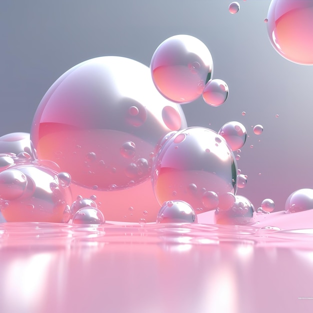 Розовый и красный пузырь с пузырями внутри