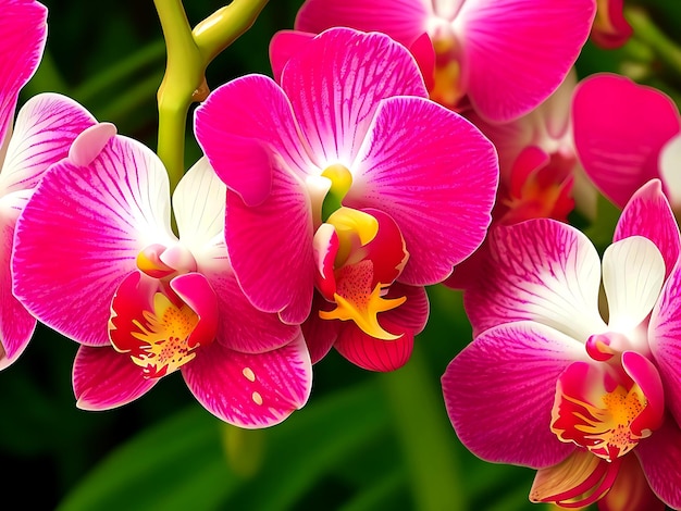 розовая и красная орхидея