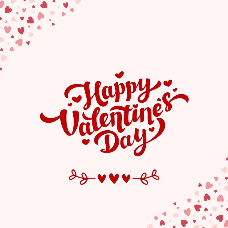 Photo pink and red lettering valentines day instagram post 1