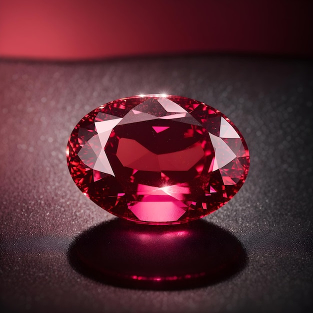 Pink Red OvalCut Ruby Gemstone