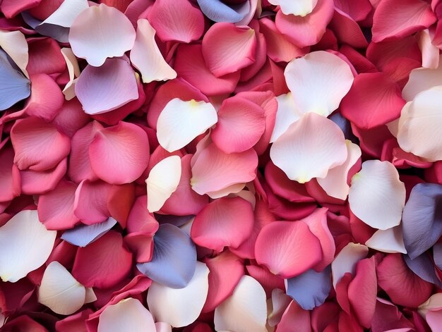 Pink and red rose petals