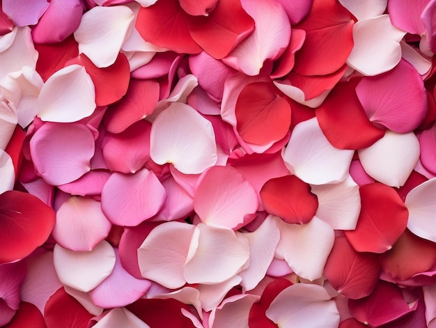 Pink and red rose petals