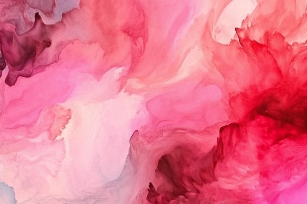 Pink and red watercolor abstract background