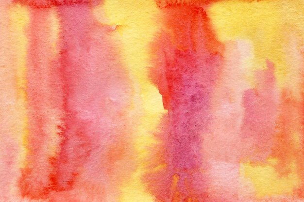 Photo pink red yellow watercolor paper background texture