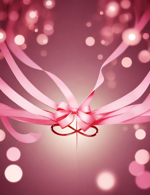 pink ribbon awareness month concept background with bokeh ai generated art