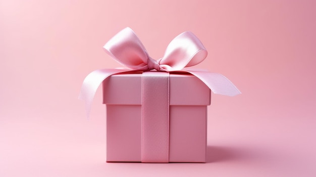 A pink ribbon bow adorning a gift box