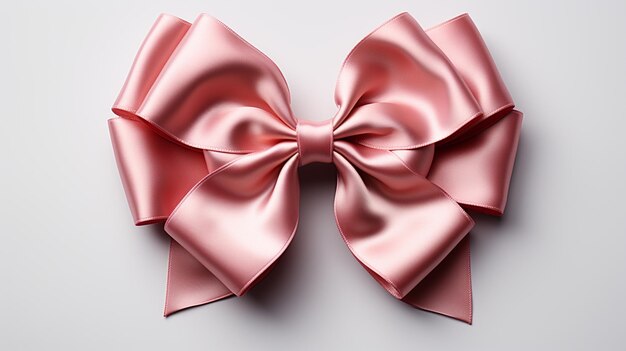 pink ribbon bow isolated on white