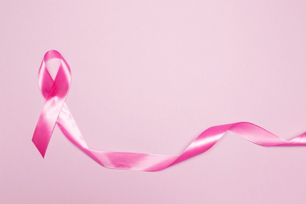 Pink ribbon, breast cancer symbol. 