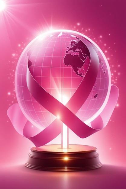 사진 핑크 리본 암의 날 배경