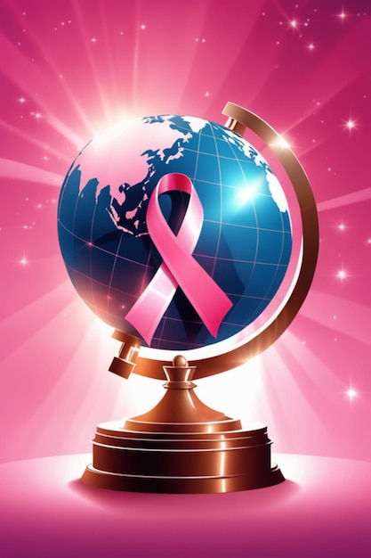 Photo pink ribbon cancer day background