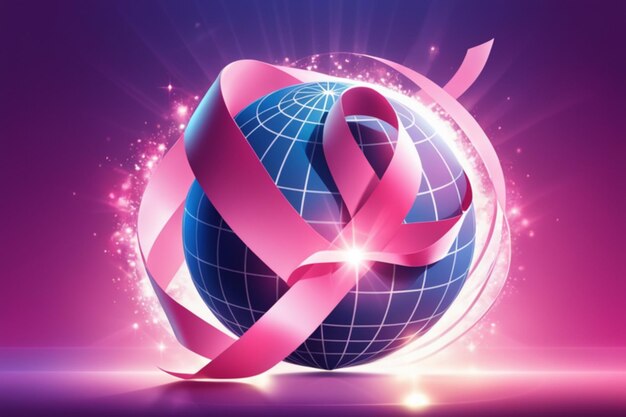 pink ribbon cancer day background