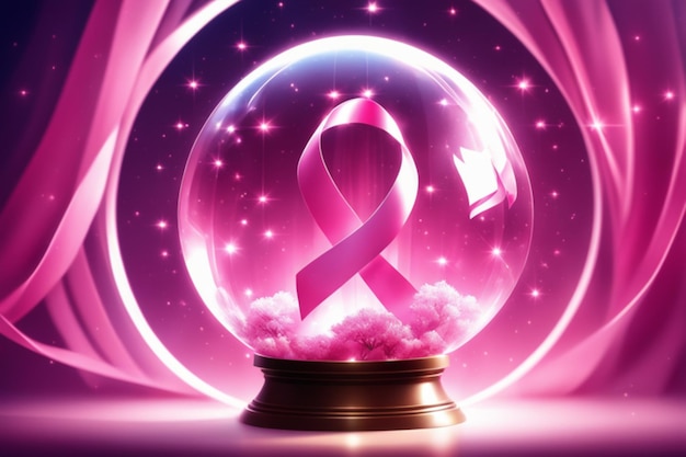 Foto sfondo del giorno del cancro del nastro rosa