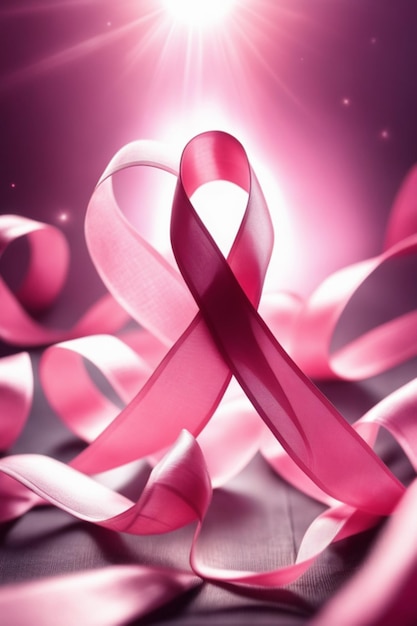 Розовая лента День рака фон
