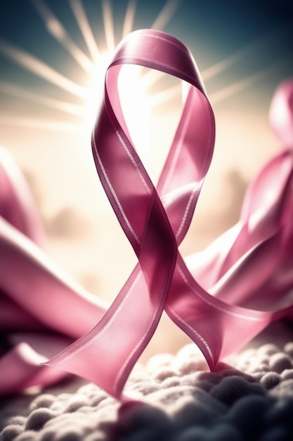 Розовая лента День рака фон